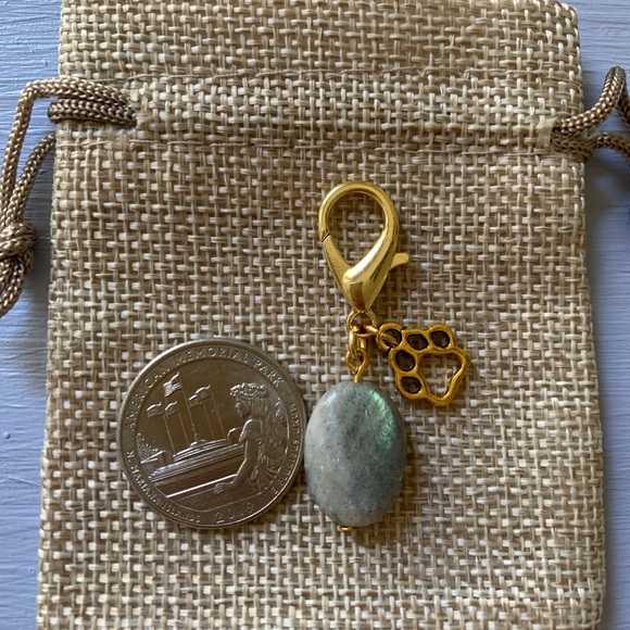 2/20$ Labradorite Pet Charm Crystal Pet Charm Dog Collar Charm - Picture 3 of 3